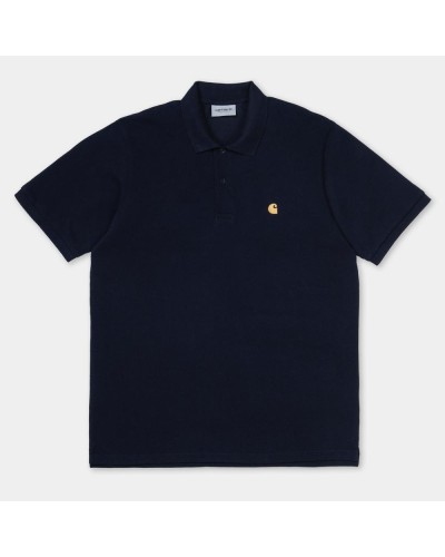 POLO MANGA CORTA S/S CHASE PIQUE POLO COTTON, PIQUE 7.1 OZ DARK NAVY/GOLD