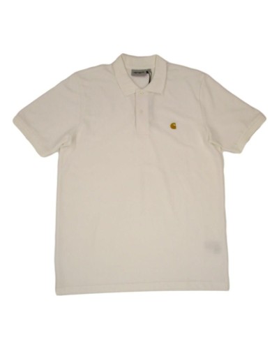 POLO MANGA CORTA S/S CHASE PIQUE POLO COTTON, PIQUE 7.1 OZ WHITE/GOLD