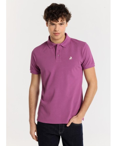 POLO MANGA CORTA MORADO ALGODON