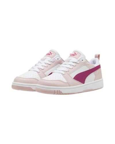 DEPORTIVO PUMA REBOUND V6 LO JUNIOR ROSA / BLANCO