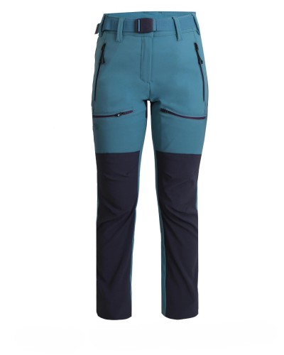 PANTALÓN LARGO TREKKING NURIA 95% POLIÉSTER 5% ELASTANO VERDE / GRIS OSCURO