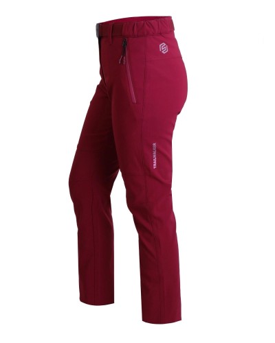 PANTALÓN LARGO TREKKING POLIANA INTERIOR PERCHADO 95% POLIÉSTER 5% ELASTANO ROJO / GRIS