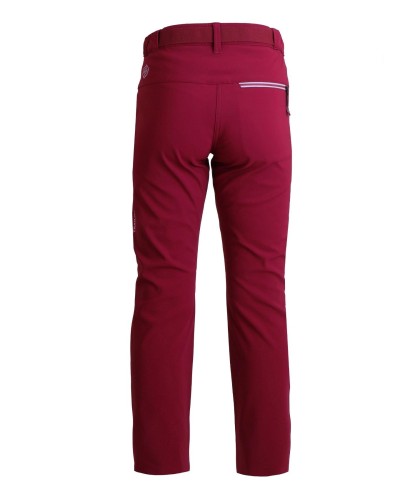 PANTALÓN LARGO TREKKING POLIANA INTERIOR PERCHADO 95% POLIÉSTER 5% ELASTANO ROJO / GRIS