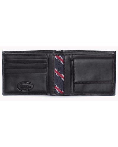 CARTERA PLEGABLE DE PIEL ETON CC AND COIN POCKET BLACK