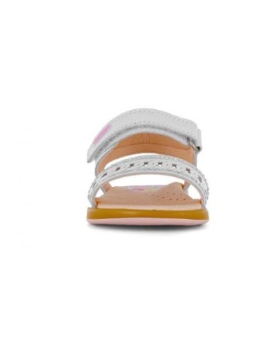 SANDALIA OLIMPO BLANCO ASTERIX PARTE EXTERIOR PIEL NATURAL PARTE INTERIOR MICROFIBRA TEXTIL ECOLÓGICA SUELA GOMA BLANCO