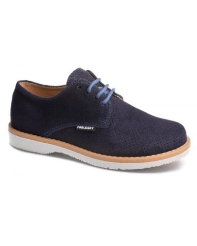 ZAPATO PIEL SERRAJE EGEO RUSTIK AZUL MARINO