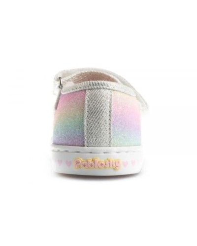 MERCEDES LONA LINO GLITTER BLANCO GOMA ROSA/LILA/BLANCO