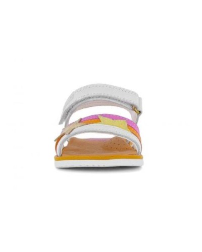 SANDALIA KANSAS BLANCO IRIS CALIBU PARTE EXTERIOR PIEL NATURAL PARTE INTERIOR MICROFIBRA TEXTIL ECOLÓGICA SUELA GOMA BLANCO IRIS