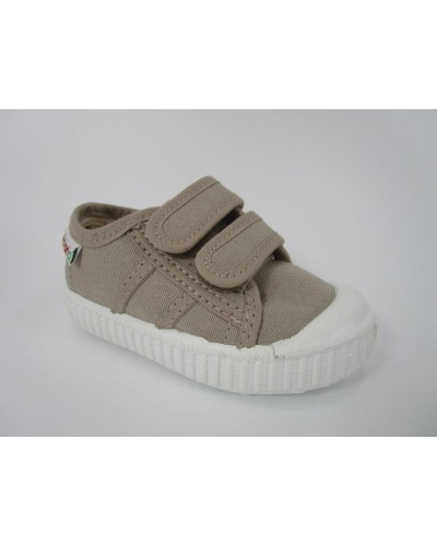 ZAPATILLA LONA TEXTIL BEIGE VELCROS