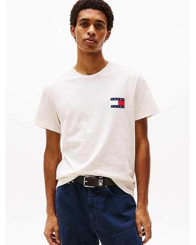 CAMISETA MANGA CORTA TOMMY JEANS MAN SLIM ESSENTIAL FLAG TEE EXT OAT MARL HEATHER