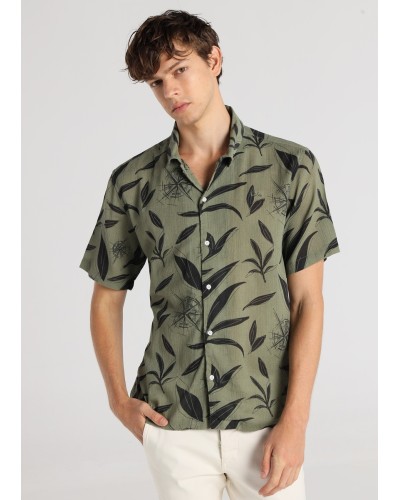 CAMISA MANGA CORTA POLERA ESTAMPADA ALEX-GIU VERDE