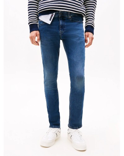 PANTALÓN LARGO VAQUERO SCANTOM SLIM DENIM WASHED BLUE BLACK