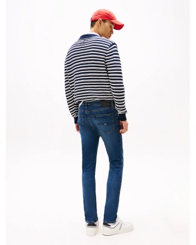 PANTALÓN LARGO VAQUERO SCANTOM SLIM DENIM WASHED BLUE BLACK