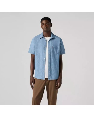 CAMISA MANGA CORTA S/S SUNSET 1 PKT STANDARD SEBASTIAN CHAMBRAY LIGHT