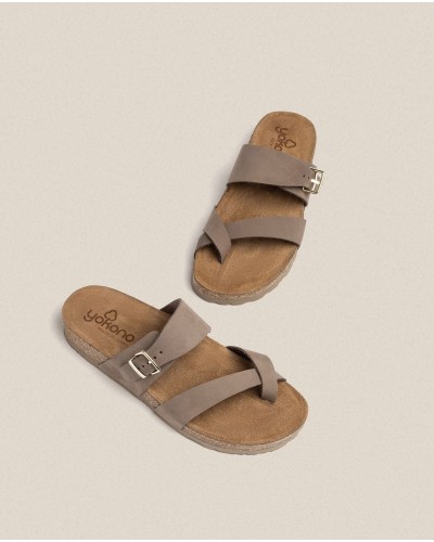 SANDALIA PLANA NOBUCK MULTI PARDO