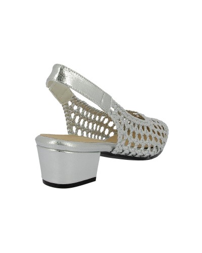 ZAPATO DE VESTIR DESTALONADO REJILLA COLOR PLATA