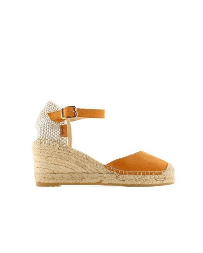 ALPARGATA CUÑA TRABA CUERO