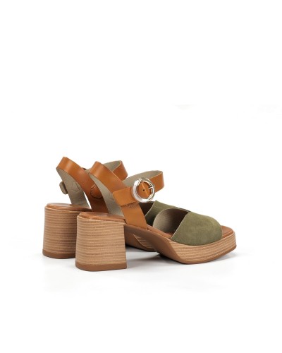 SANDALIA TACON PLATAFORMA MODELO DIAMOND PIEL TIBET BOSCO CUERO