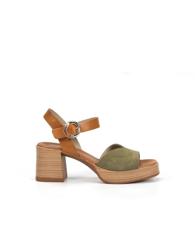SANDALIA TACON PLATAFORMA MODELO DIAMOND PIEL TIBET BOSCO CUERO