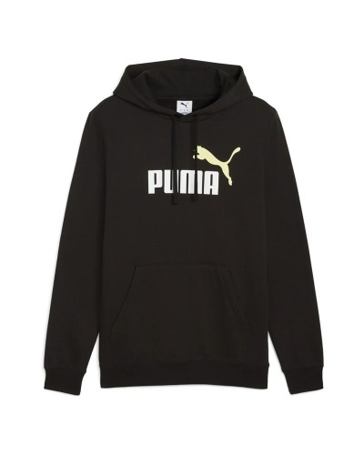 SUDADERA CAPUCHA ESS 2 COLOR NO.1 LOGO HOODIE NEGRO / AMARILLO