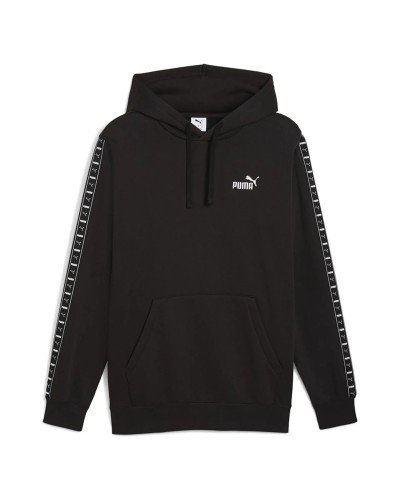 SUDADERA CAPUCHA ESS TAPE HOODIE NEGRO