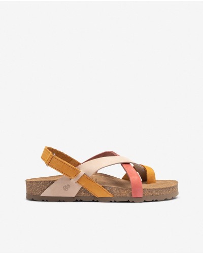 SANDALIA PLANA NOBUCK MULTI MANGO / SUNSET
