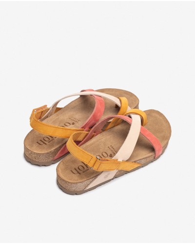SANDALIA PLANA NOBUCK MULTI MANGO / SUNSET