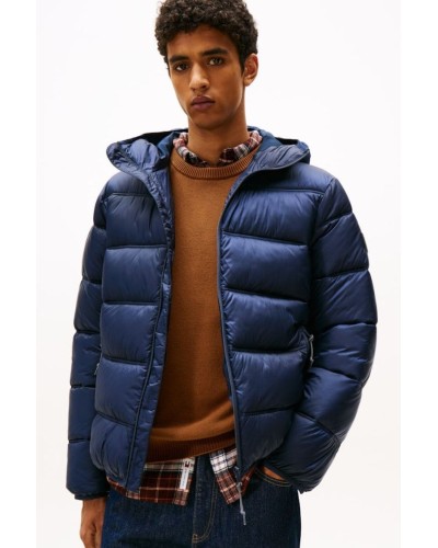 CHAQUETA CAPUCHA TOMMY JEANS MAN HOODED LOGO PUFFER EXT DARK NIGHT NAVY