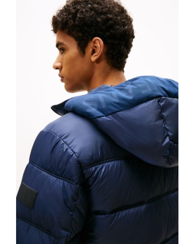 CHAQUETA CAPUCHA TOMMY JEANS MAN HOODED LOGO PUFFER EXT DARK NIGHT NAVY