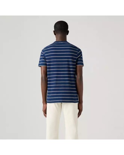 CAMISETA MANGA CORTA ORIGINAL HOUSEMARK TEE TAPER STRIPE TRUE INDIGO DARK JERSEY