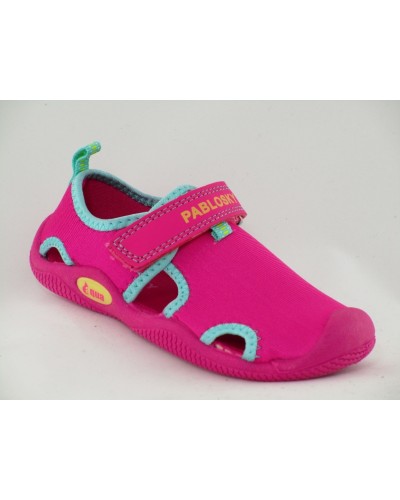 SANDALIA PISCINA VELCRO MARINO/FUCSIA