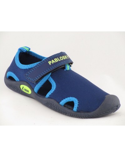 SANDALIA PISCINA VELCRO MARINO/FUCSIA