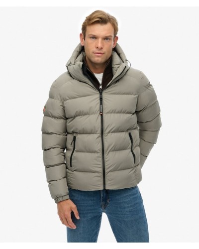 CHAQUETA ACOLCHADA CAPUCHA SPORTS VERDE CAQUI CLARO