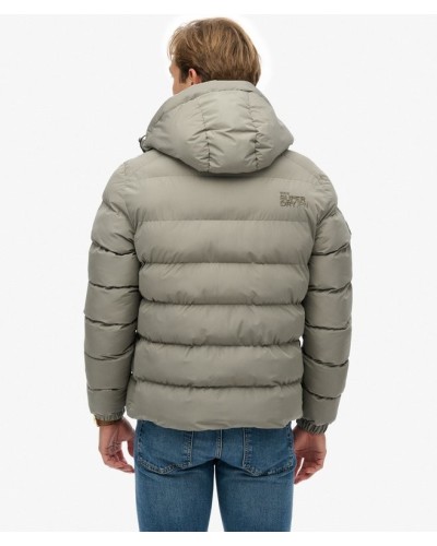 CHAQUETA ACOLCHADA CAPUCHA SPORTS VERDE CAQUI CLARO