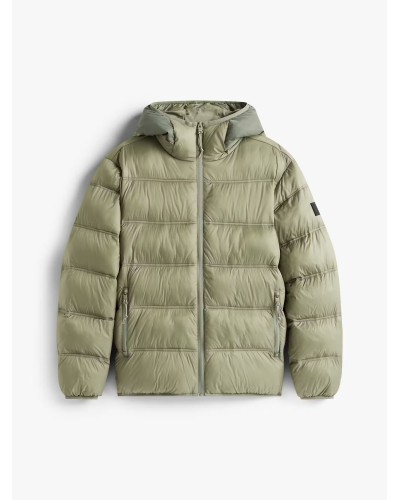CHAQUETA CAPUCHA TOMMY JEANS MAN HOODED LOGO PUFFER EXT UTILITY SAGE