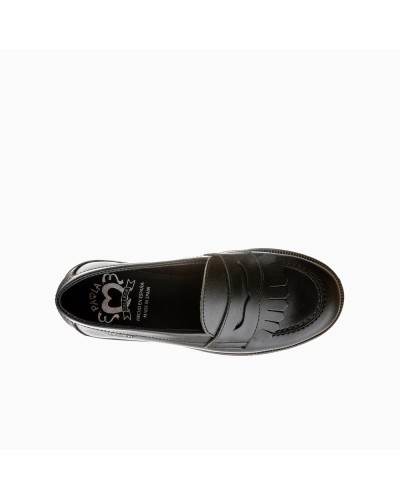 MOCASIN COLEGIAL PIEL FLECOS MOD LEADER NEGRO