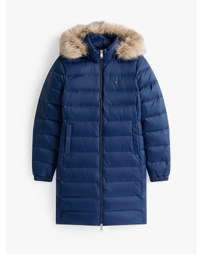 CHAQUETA CAPUCHA TOMMY JEANS WOMAN ESSENTIAL HOODED DOWN COAT DARK NIGHT NAVY