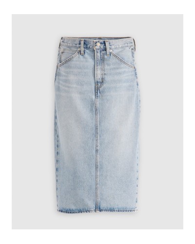FALDA HR BACK SLIT SKIRT RIVETING CLEAN HEM