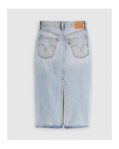 FALDA HR BACK SLIT SKIRT RIVETING CLEAN HEM