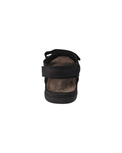 SANDALIA PIEL GRASO VELCRO NEGRO