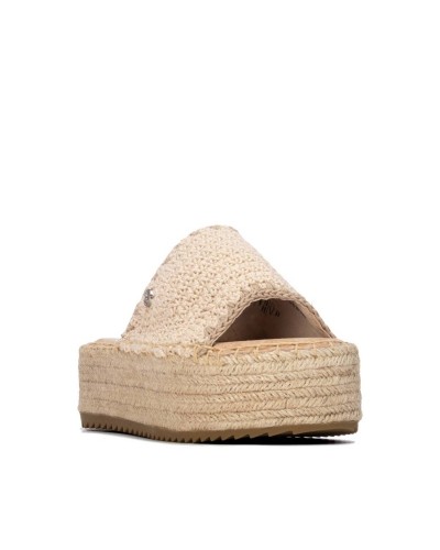 ZUECO SEÑORA PLATAFORMA TEXTIL BEIGE