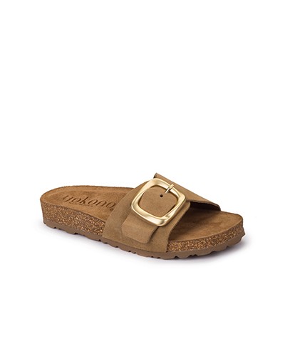 SANDALIA PLANA HEBILLA SERRAJE MUSHROOM