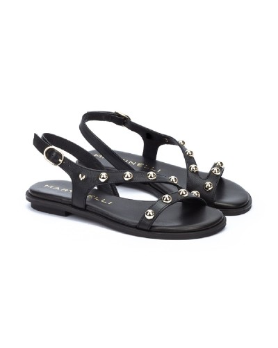 SANDALIA PIEL  PLANA MUJER MOD MAZZINI BLACK