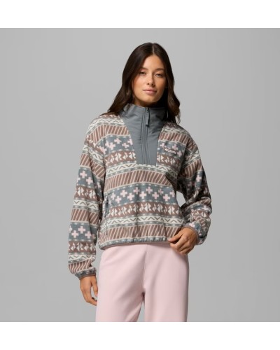 FORRO POLAR MUJER SEQUOIA GROVE PRINTED HALF ZIP GREEN