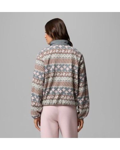 FORRO POLAR MUJER SEQUOIA GROVE PRINTED HALF ZIP GREEN