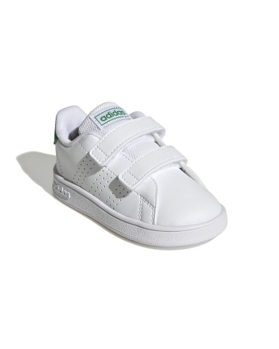 DEPORTIVO ADVANTAGE CF I PARTE SUPERIOR SINTÉTICA HORMA CLÁSICA CIERRE DE VELCRO FORRO TEXTIL SUELA DE GOMA CLOUD WHITE/GREEN/CO