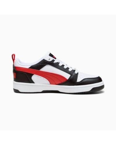 DEPORTIVO PUMA REBOUND V6 LO JR BLANCO / ROJO / NEGRO