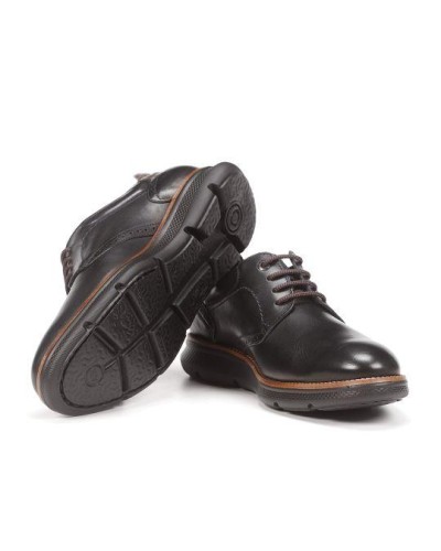 ZAPATO WILLIAM PIEL CIERRE CORDONES HABANA NEGRO