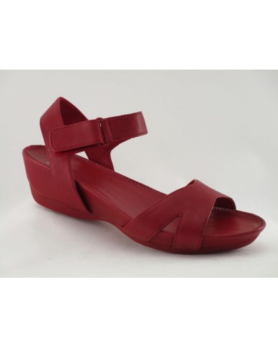 SANDALIA MICRO PIEL ROJO VECRO