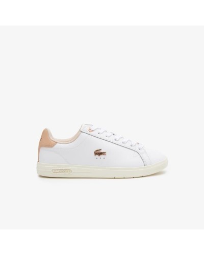 DEPORTIVO WOMENS LACOSTE GRADUATE PRO LEATHER SNEAKERS EMPEINE DE PIEL Y MATERIAL SINTÉTICO FORRO DE TELA SUELA DE GOMA WHITE/LI